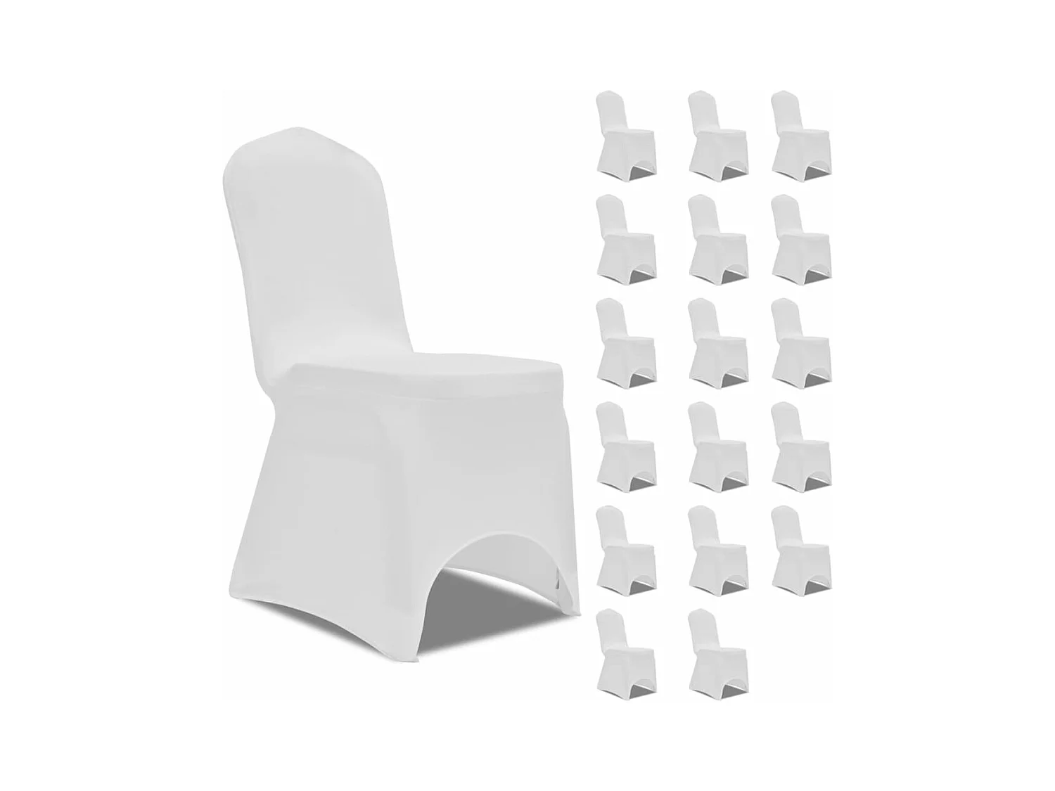 Housses élastiques de chaise Blanc 18 pcs FR244183