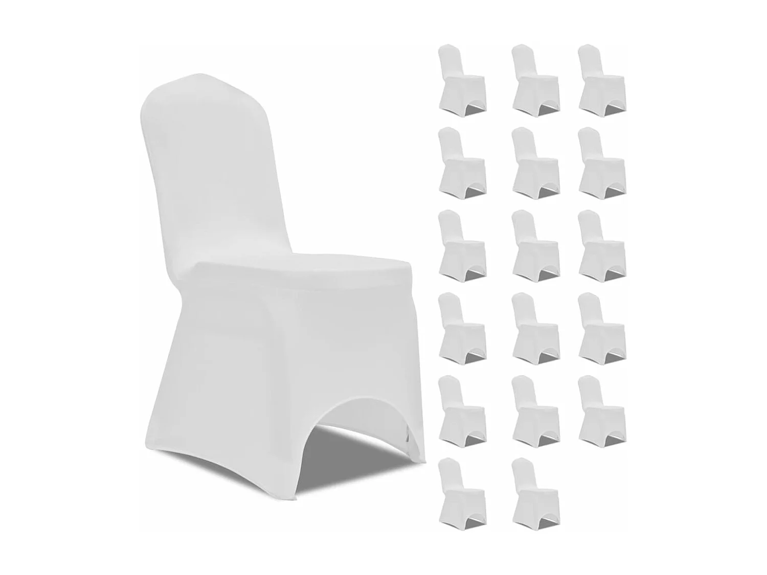 Housses élastiques de chaise Blanc 18 pcs FR244183