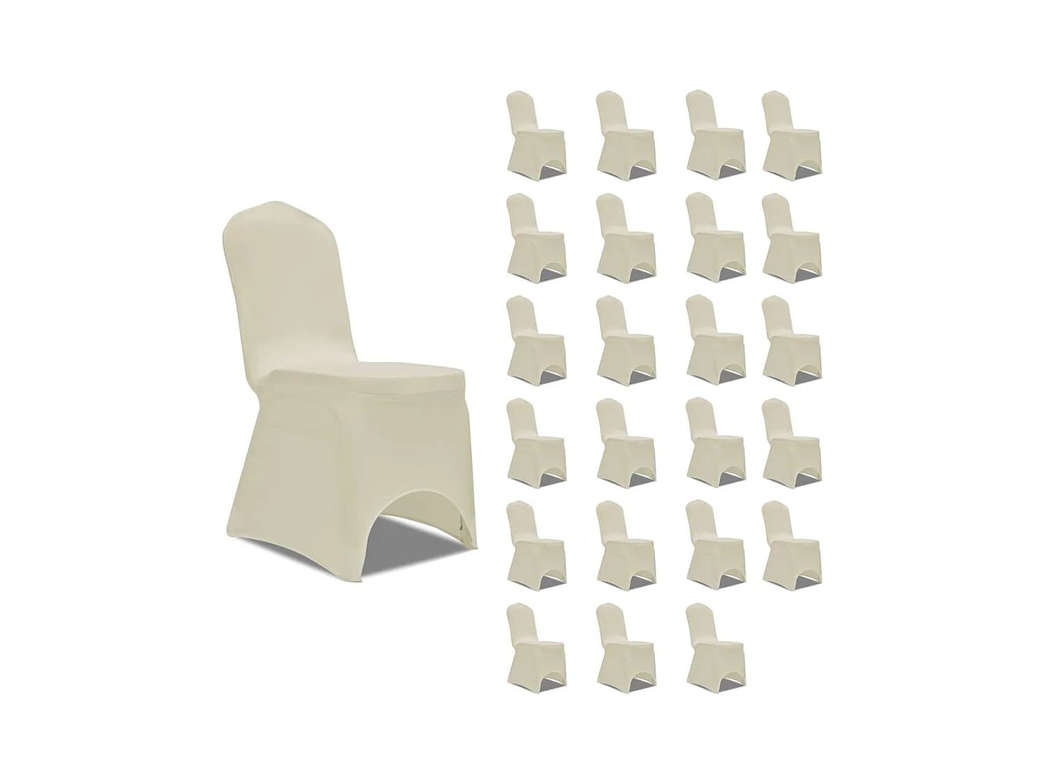 Housses élastiques de chaise Crème 24 pcs FR172759