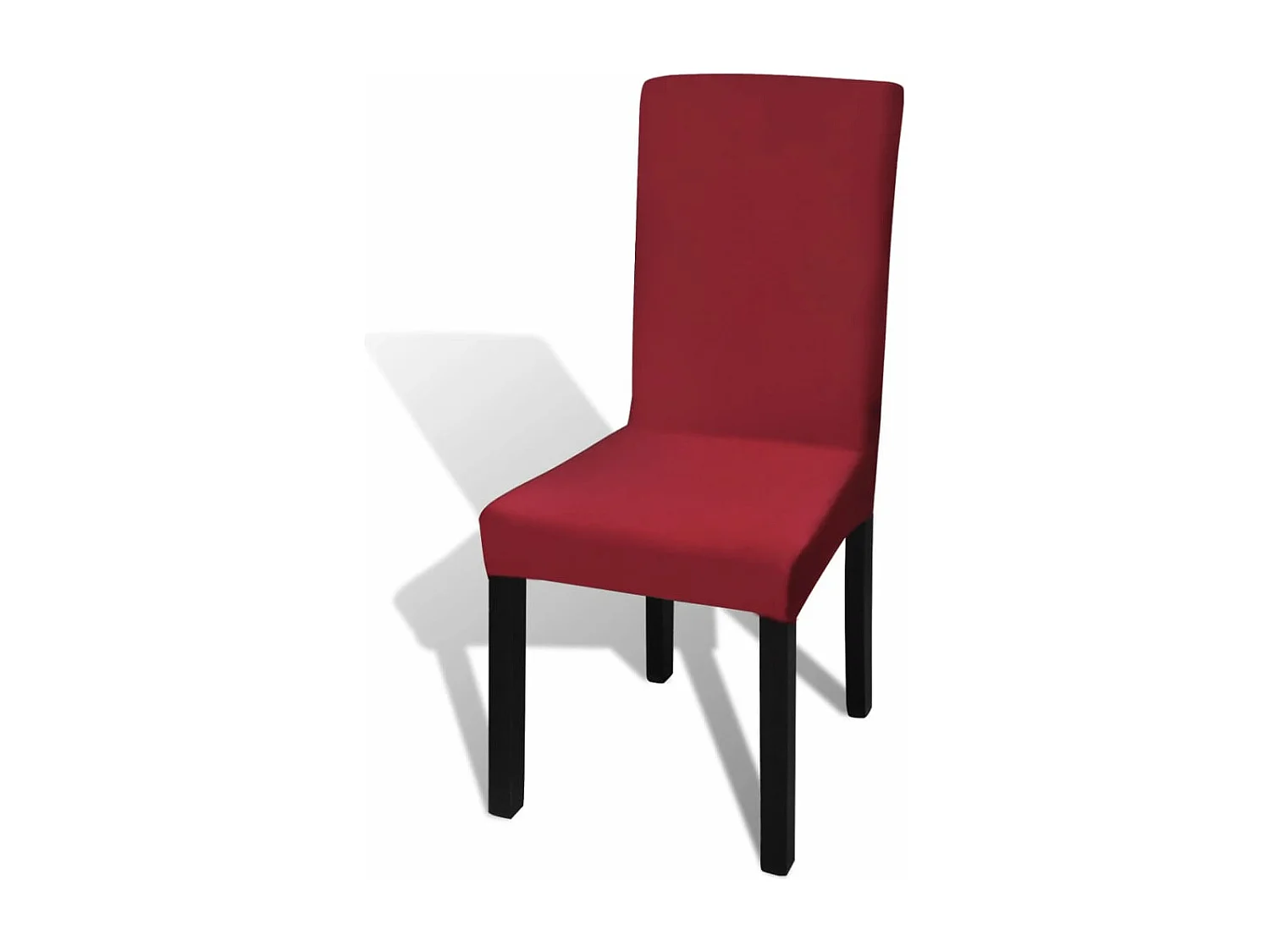 Housses de chaise élastiques droites 6 pcs Bordeaux FR752662
