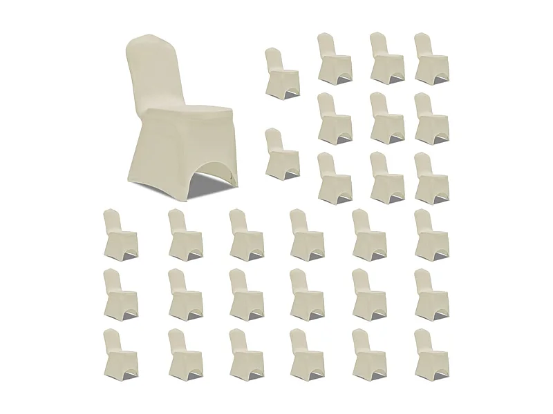 Capa para cadeira elástica 30 pcs cor creme PT717140