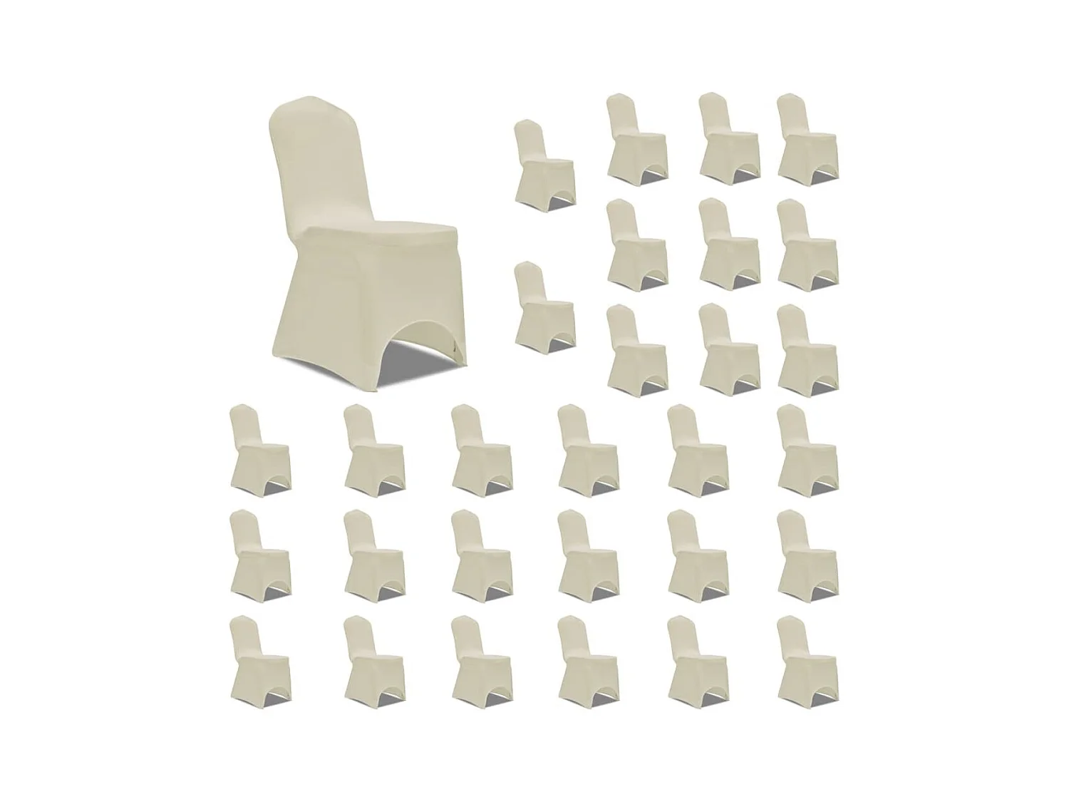 Housses élastiques de chaise Crème 30 pcs FR507877