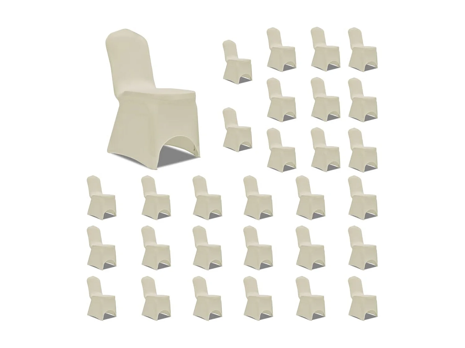 Funda de silla elástica crema 30 unidades ES697244