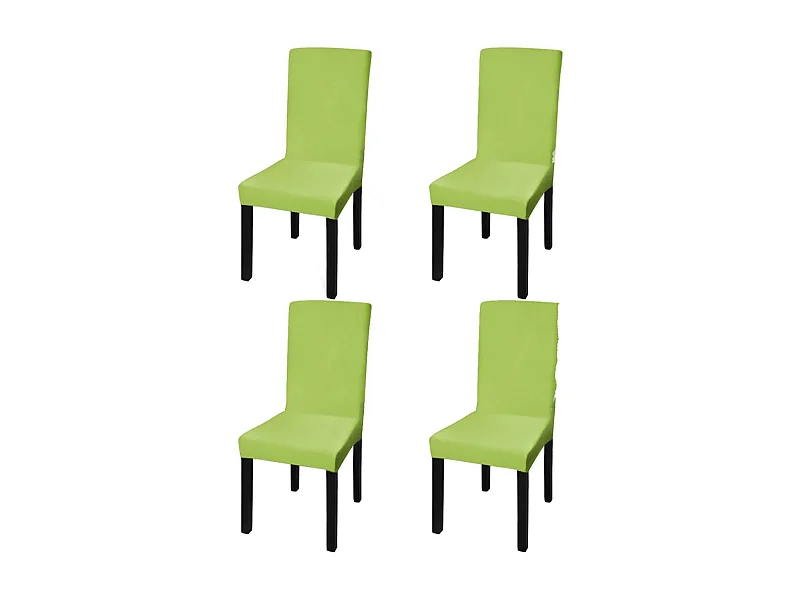 Housse de chaise droite extensible 4 pcs vert FR779528