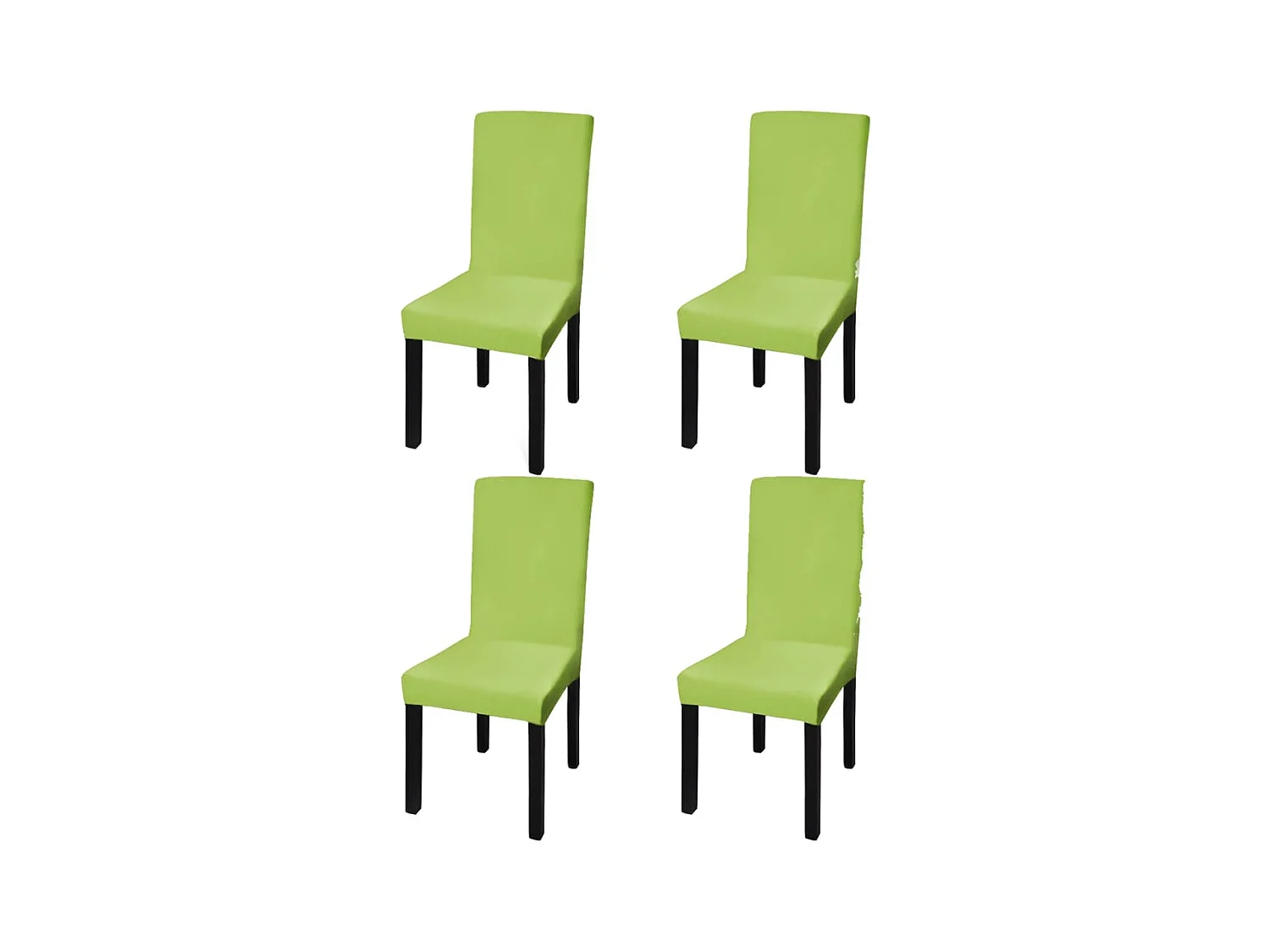 Housse de chaise droite extensible 4 pcs vert FR779528