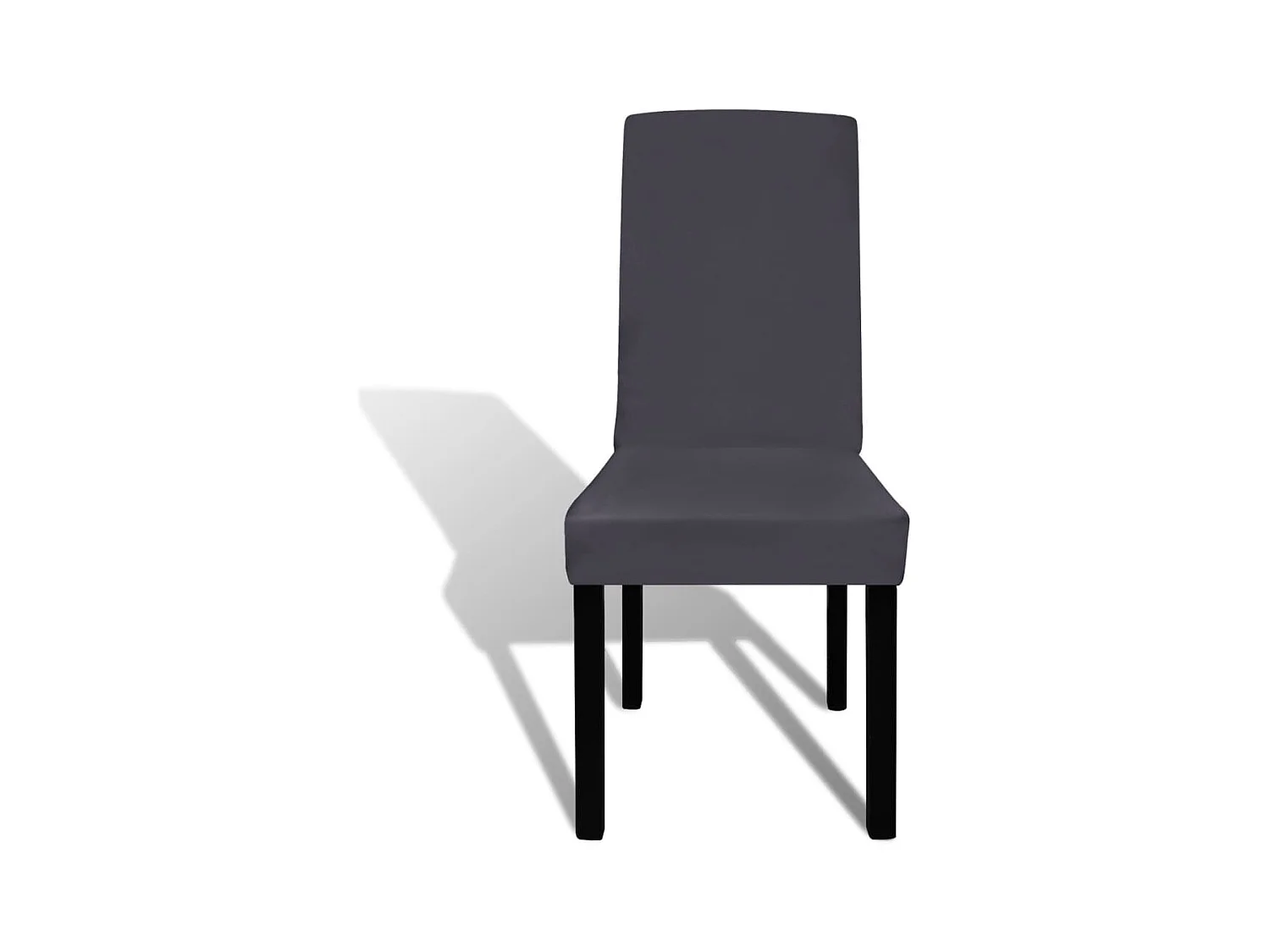 Funda para silla elástica recta 6 unidades gris antracita ES831024