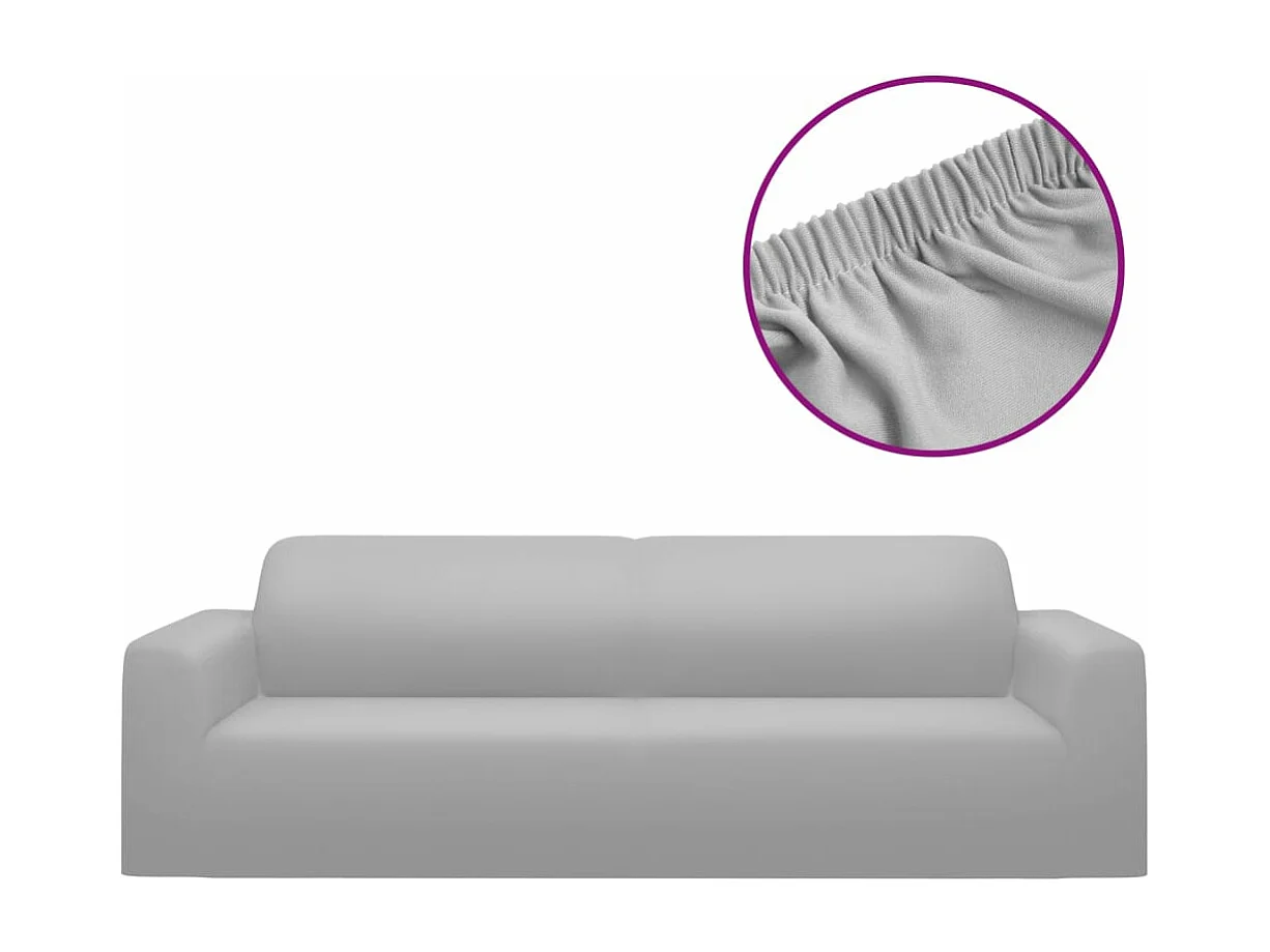 Housse extensible de canapé 2 places Gris Jersey de polyester FR746097