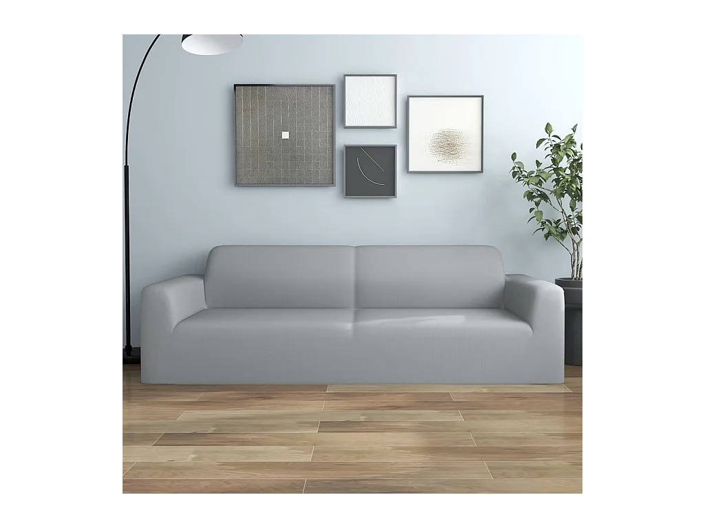 Housse extensible de canapé 2 places Gris Jersey de polyester FR746097