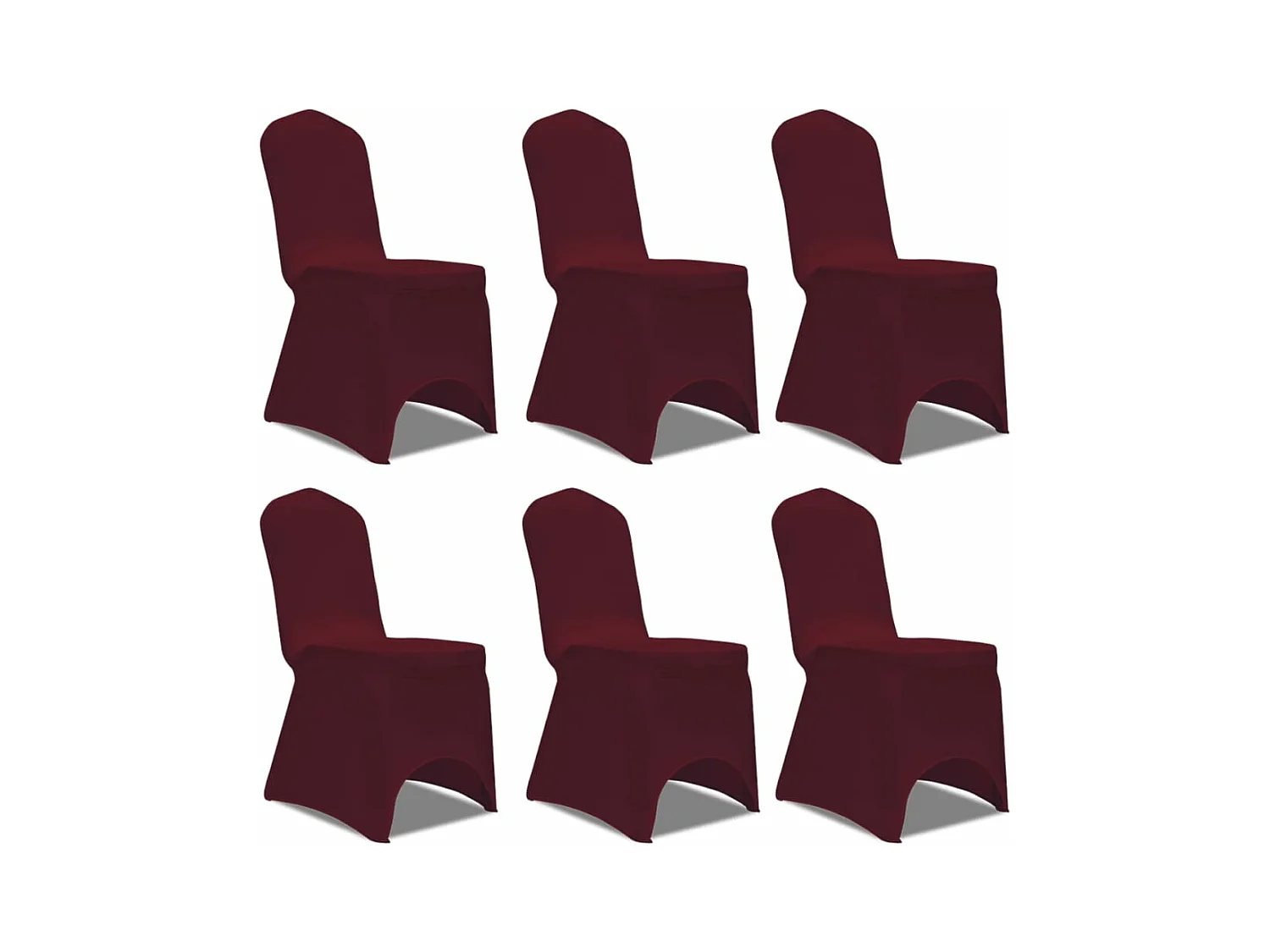Housse bordeaux extensible pour chaise 6 pièces FR959254