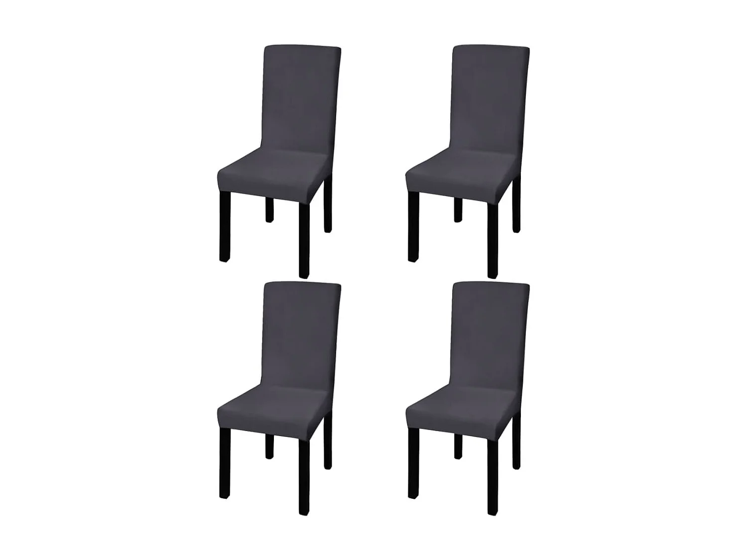 Housse de chaise droite extensible 4 pcs anthracite FR187578