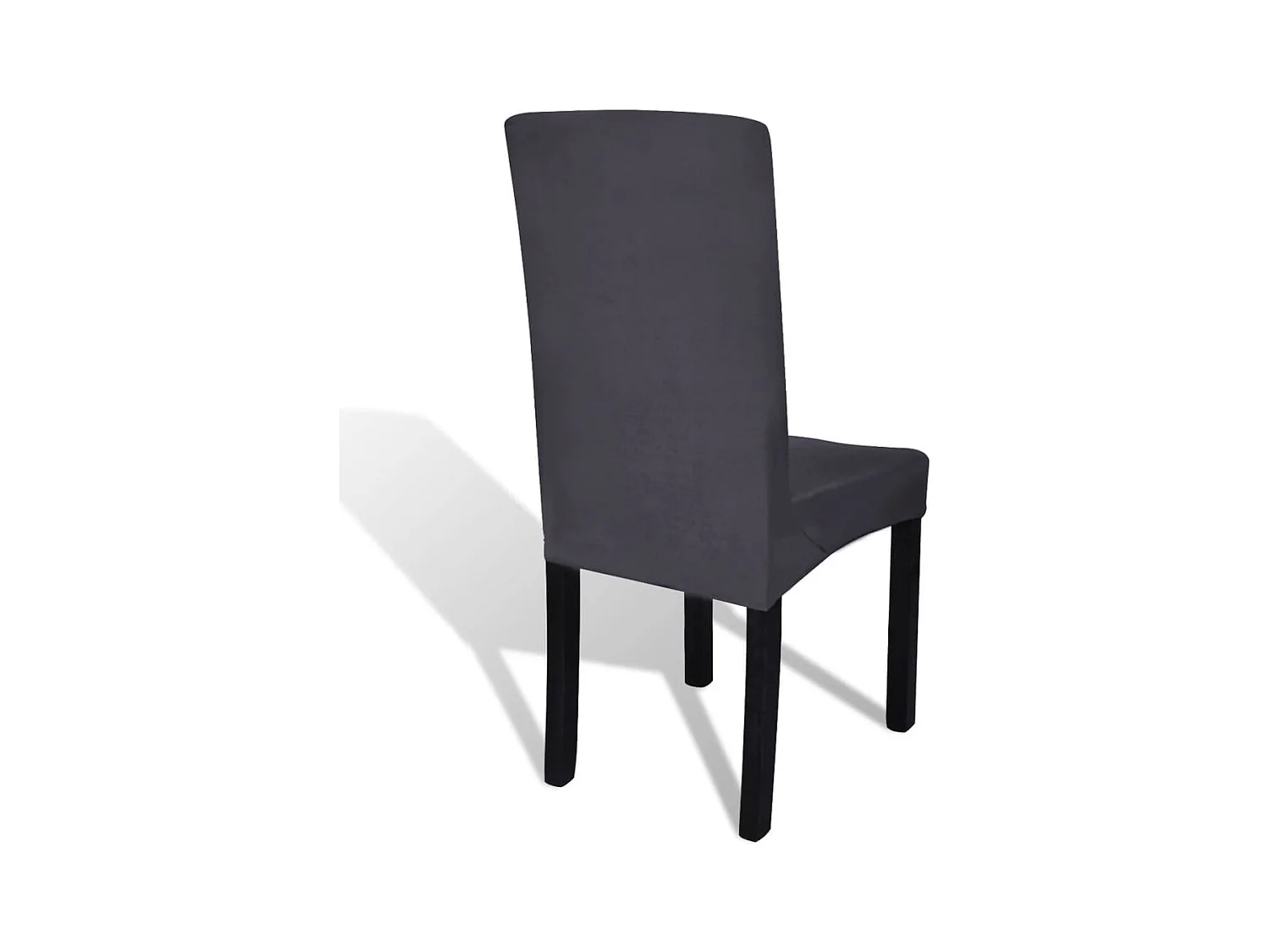 Housse de chaise droite extensible 4 pcs anthracite FR187578