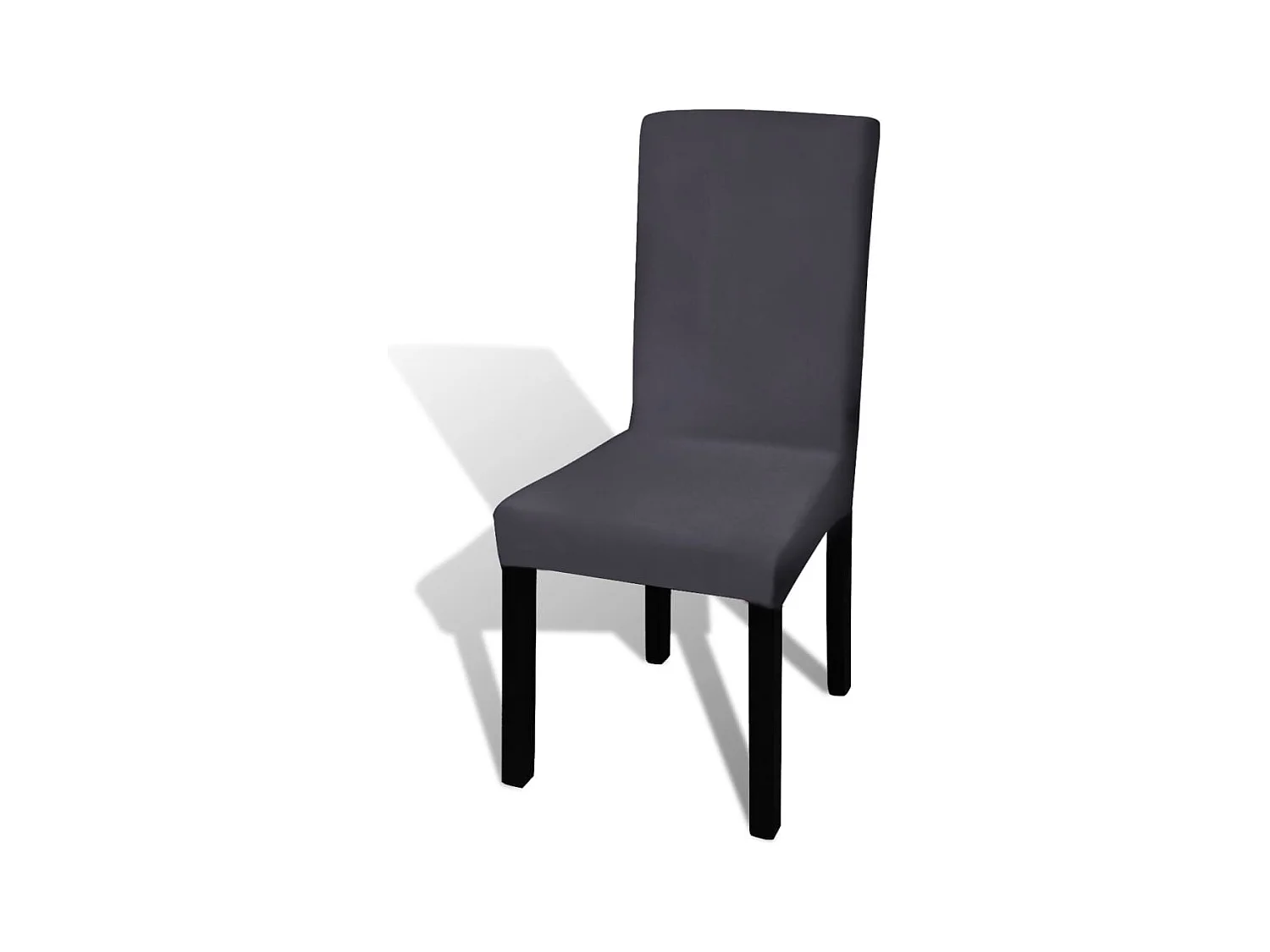 Housse de chaise droite extensible 4 pcs anthracite FR187578