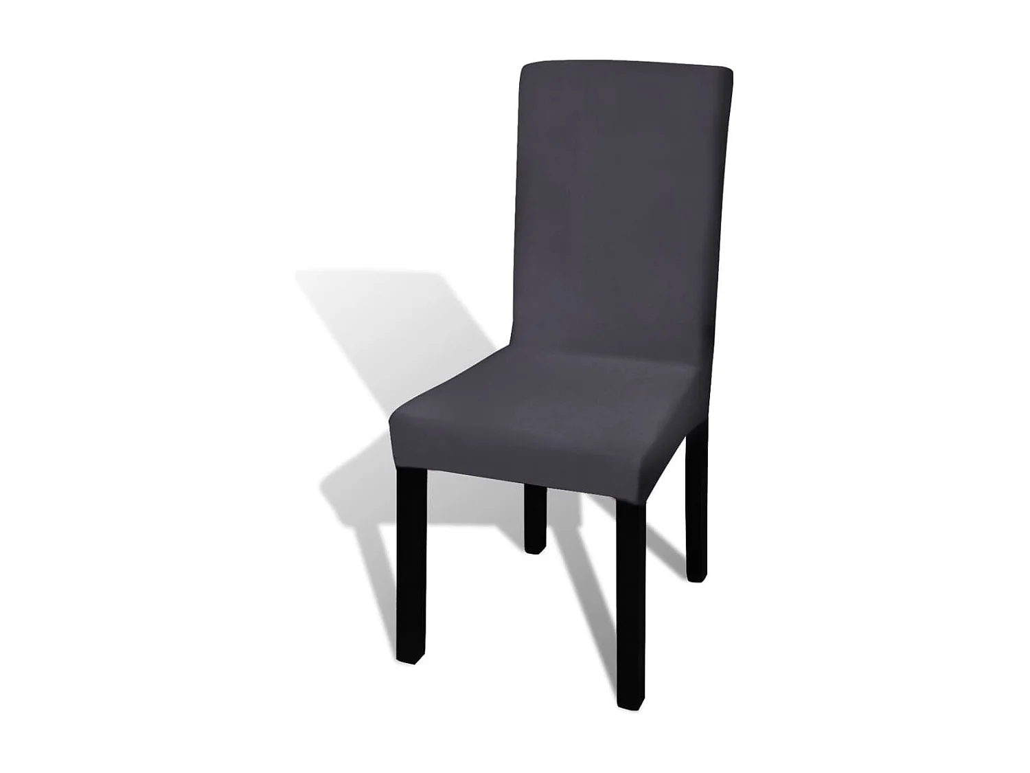 Funda para silla elástica recta 4 unidades gris antracita ES919776
