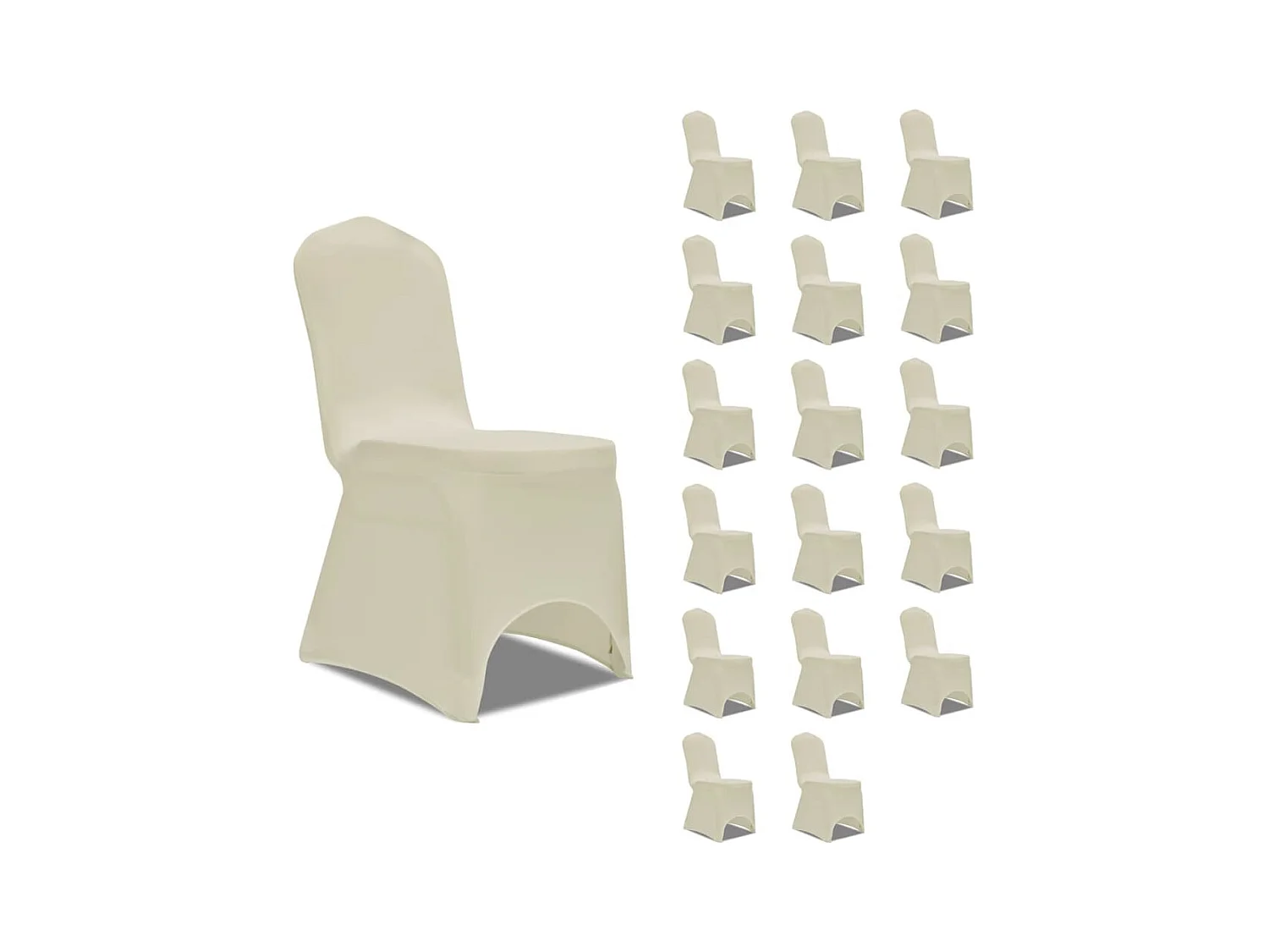 Housses élastiques de chaise Crème 18 pcs FR992771