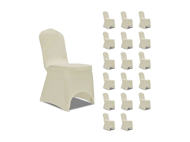 Stoelhoezen  stretch 18 st crème BE554356