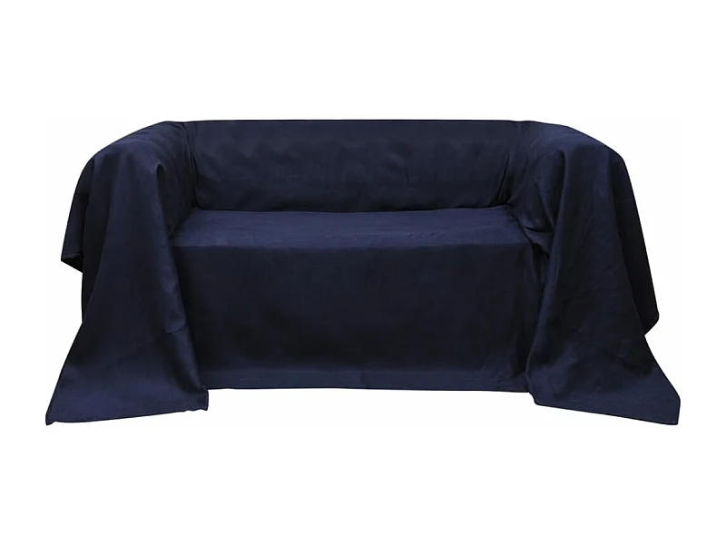 Housse de canapé Micro-suède Bleu marine 140x210 cm FR863616