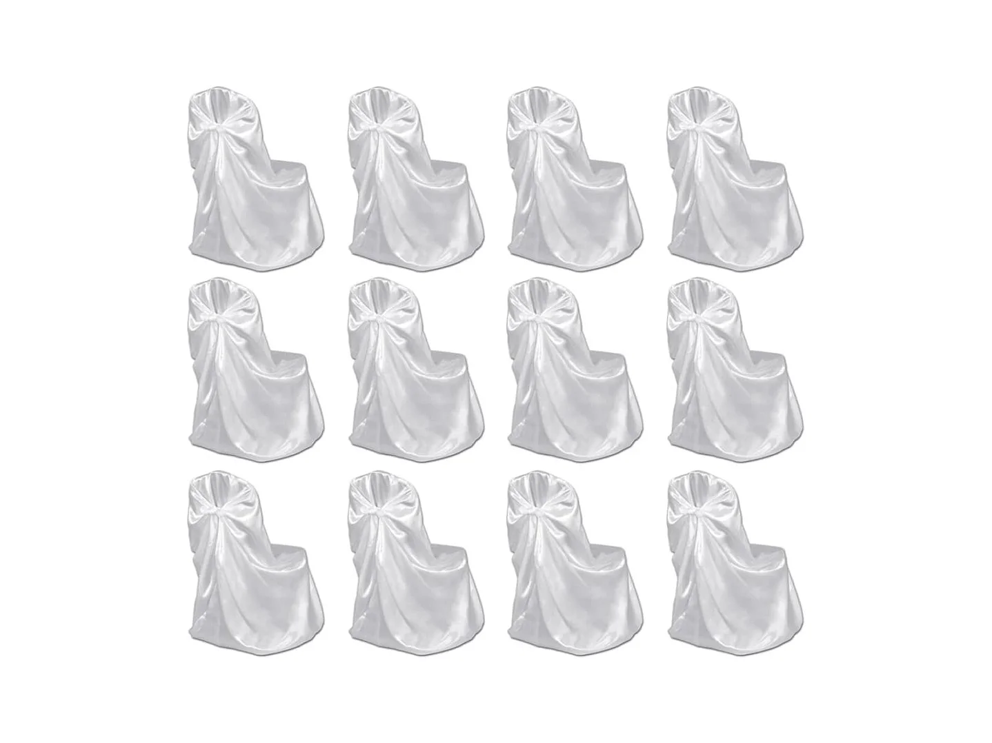 Housses de chaise pour banquet de mariage 12 pcs Blanc FR456580