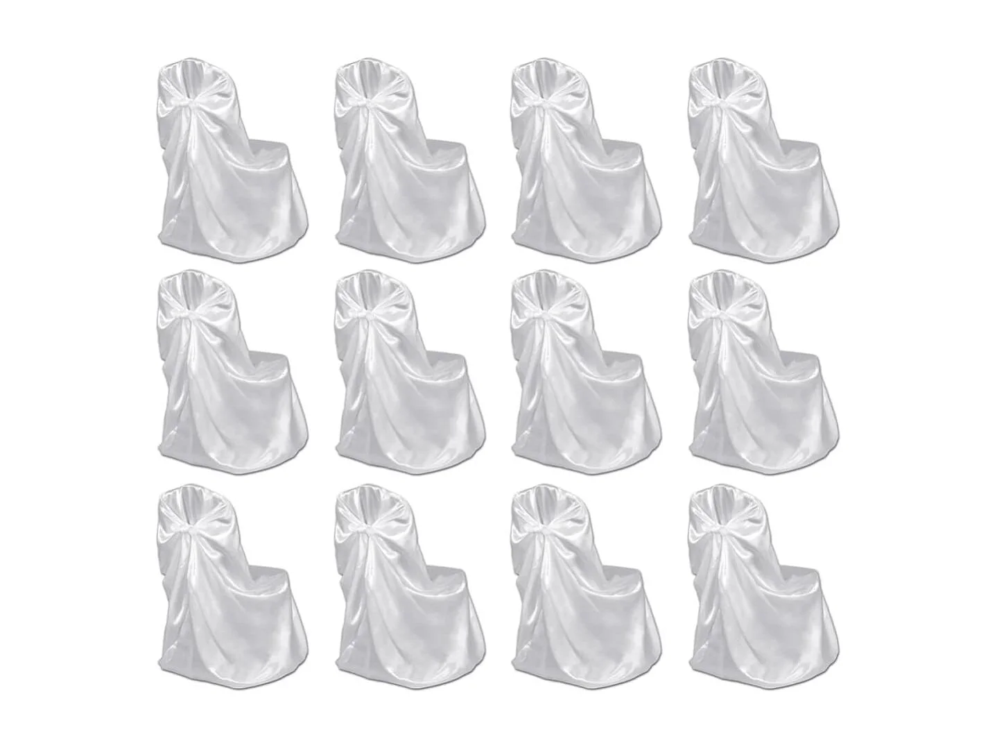 Housses de chaise pour banquet de mariage 12 pcs Blanc FR456580
