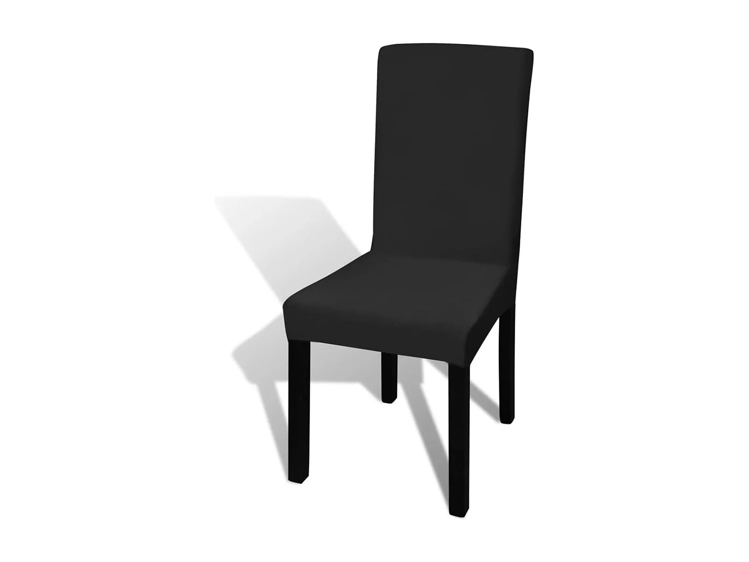 Housse de chaise droite extensible 4 pcs noir FR376746