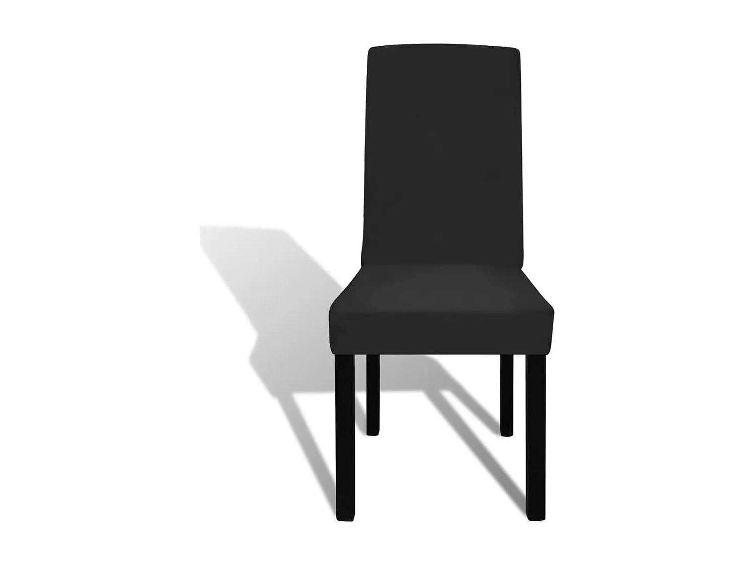 Housse de chaise droite extensible 4 pcs noir FR376746