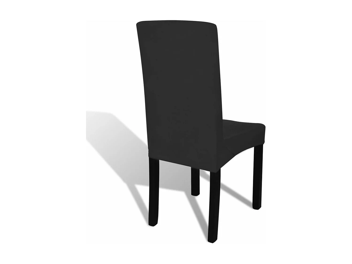 Housse de chaise droite extensible 4 pcs noir FR376746