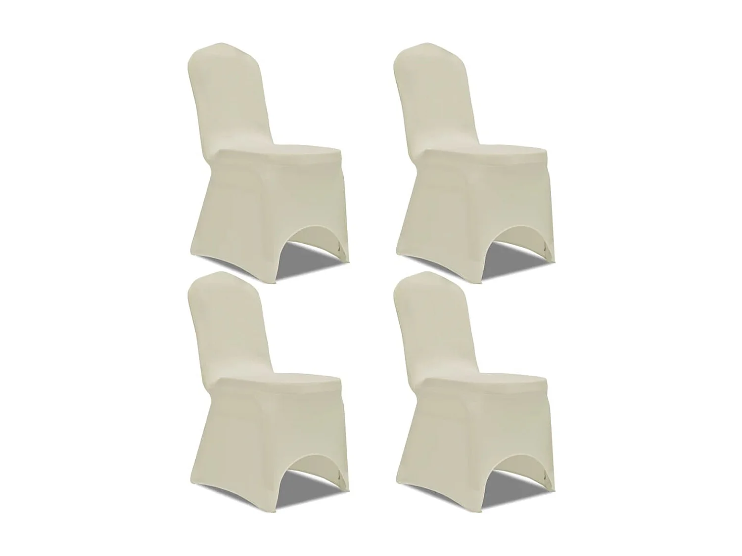 Housse de chaise extensible 4 pcs crème FR100902