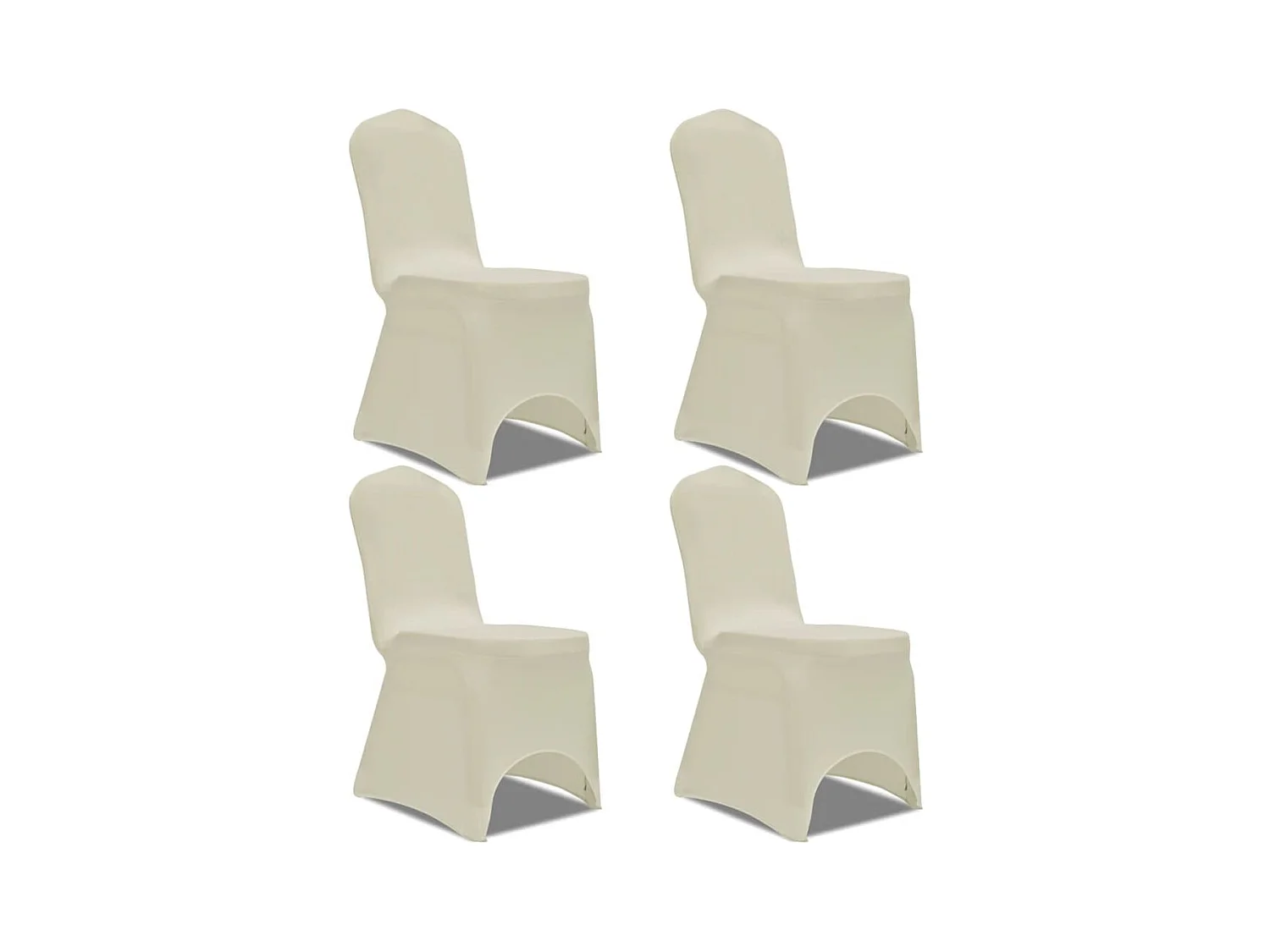 Housse de chaise extensible 4 pcs crème FR100902