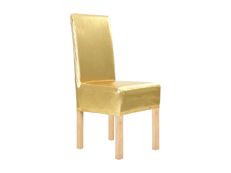 Capas elásticas para cadeiras 6 pcs dourado PT556393