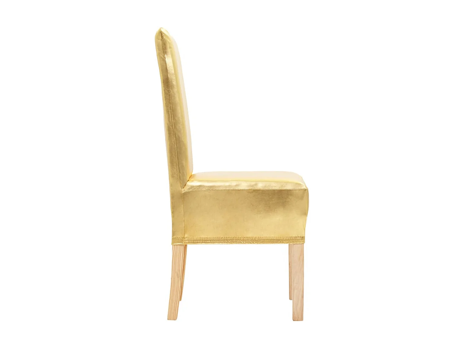 Housses extensibles de chaise droite 6 pcs Doré FR924550