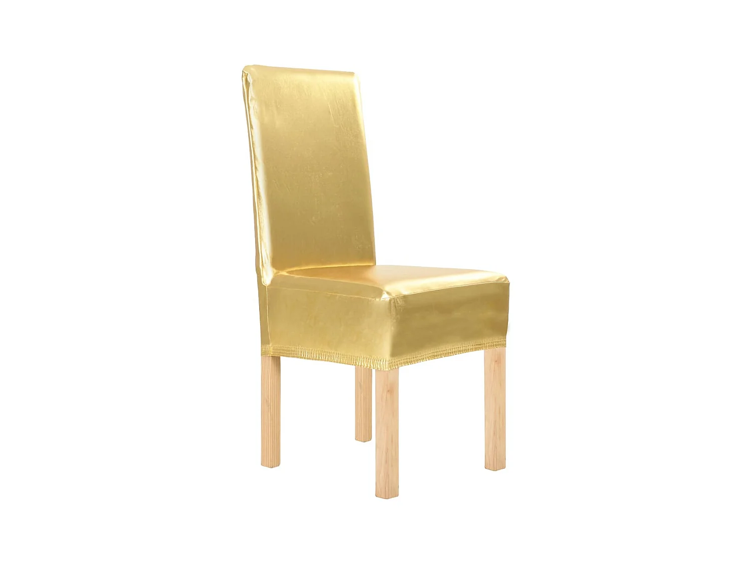 Housses extensibles de chaise droite 6 pcs Doré FR924550