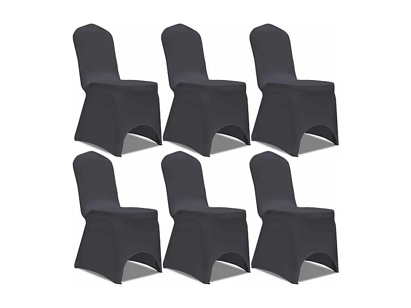 Housse de chaise extensible 6 pcs anthracite FR860969