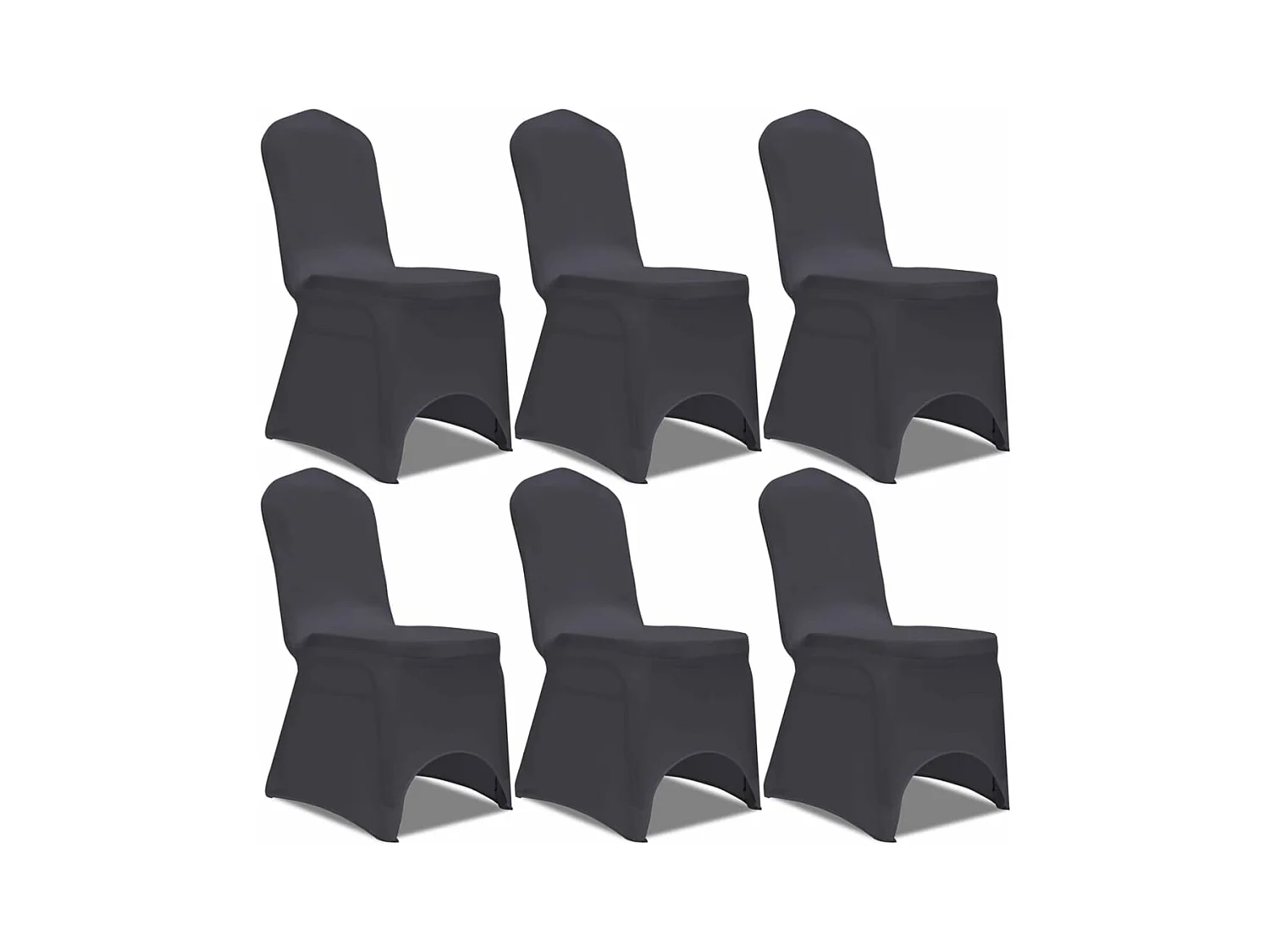 Housse de chaise extensible 6 pcs anthracite FR860969