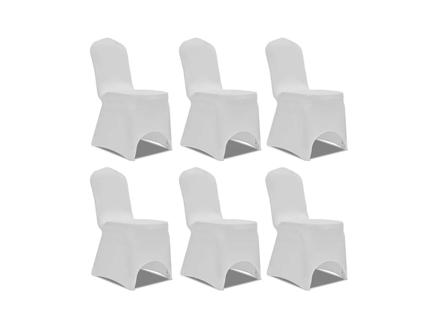 Housse blanche extensible pour chaise 6 pièces FR840188