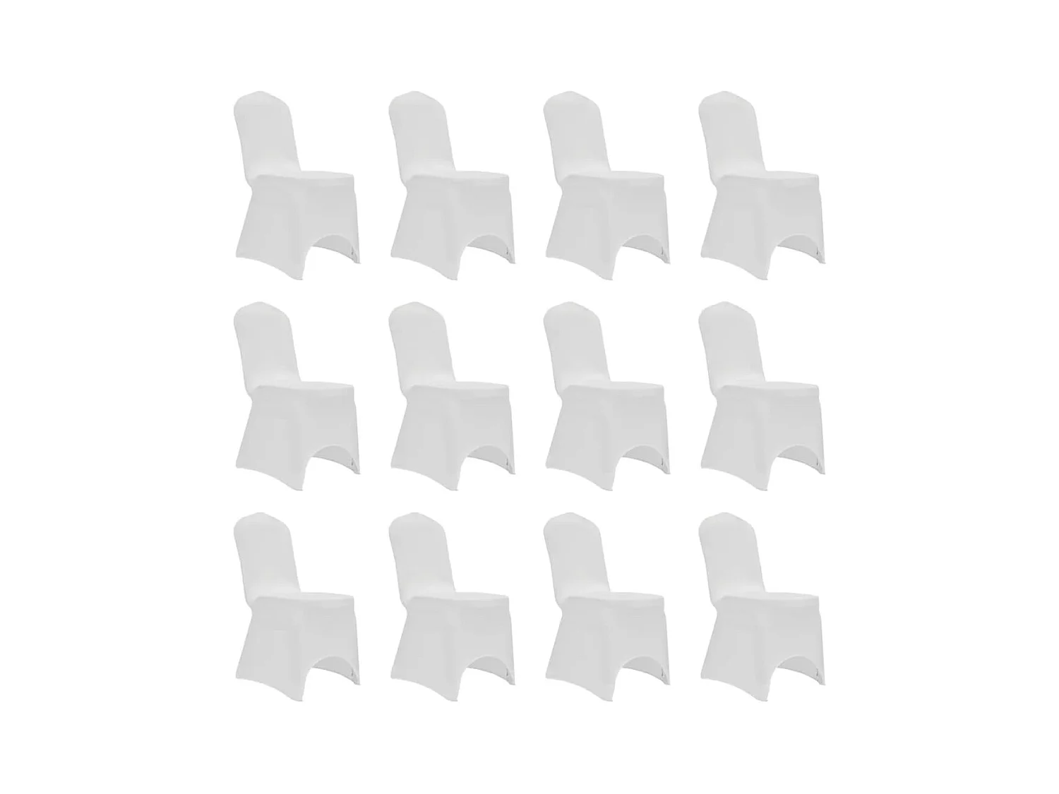 Housses élastiques de chaise Blanc 12 pcs FR371295