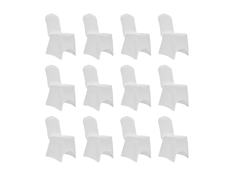 Housses élastiques de chaise Blanc 12 pcs FR371295