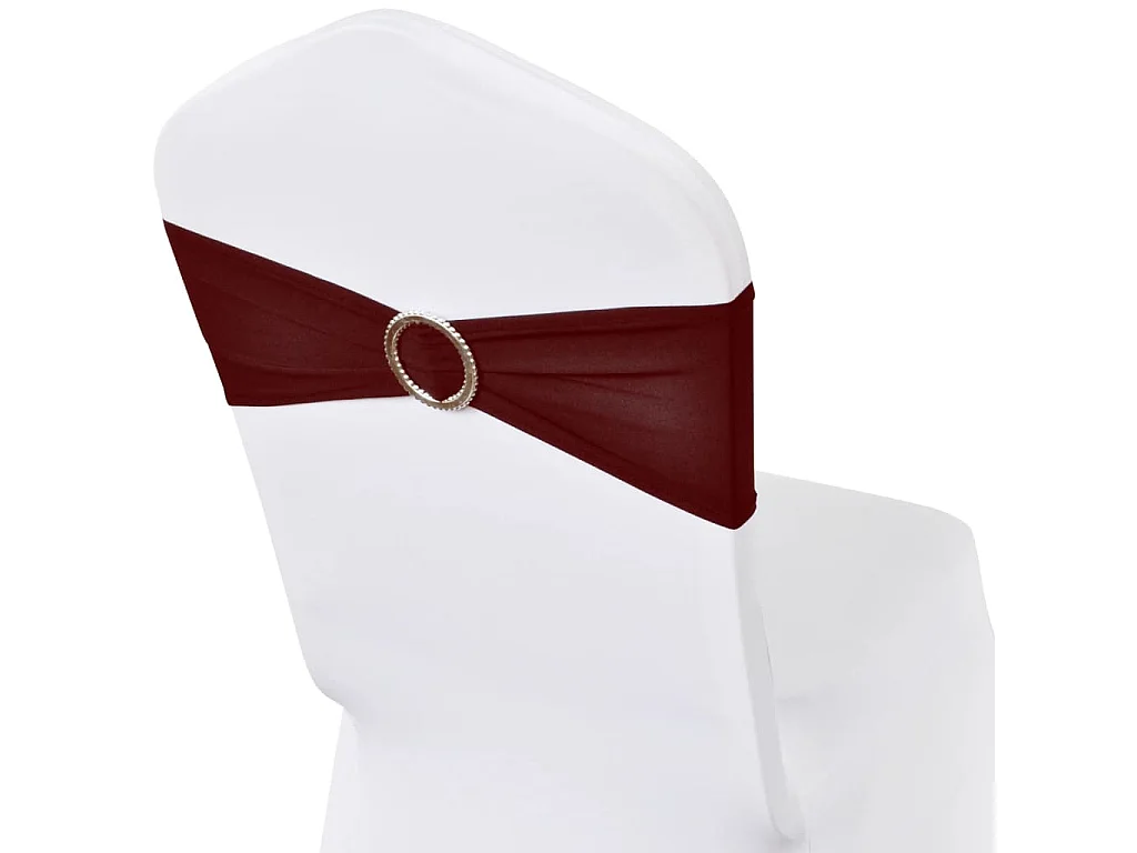 Ruban décoratif élastique avec boucle de chaise 25 pcs Bordeaux FR241892