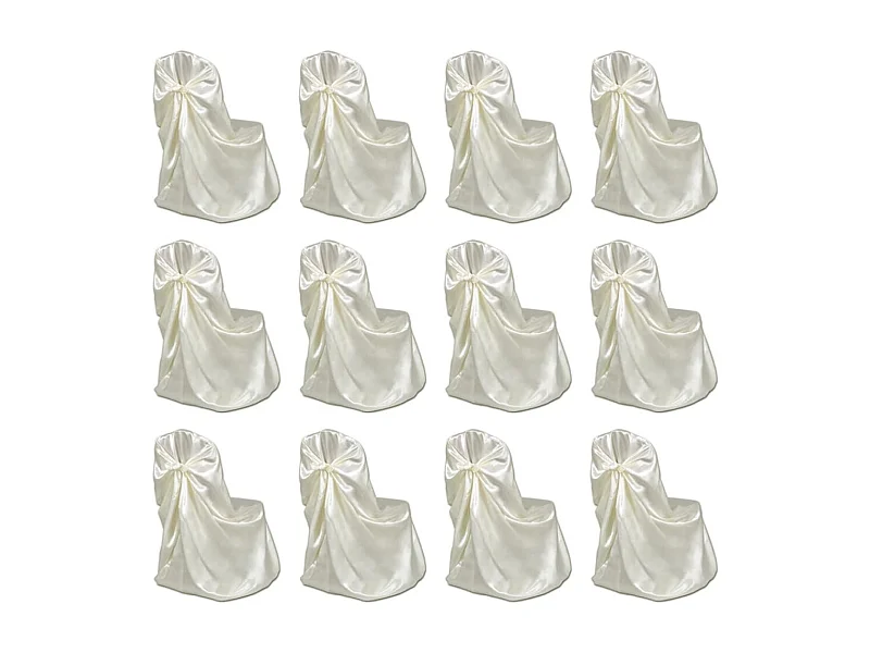 Housses de chaise pour banquet de mariage 12 pcs Crème FR864054