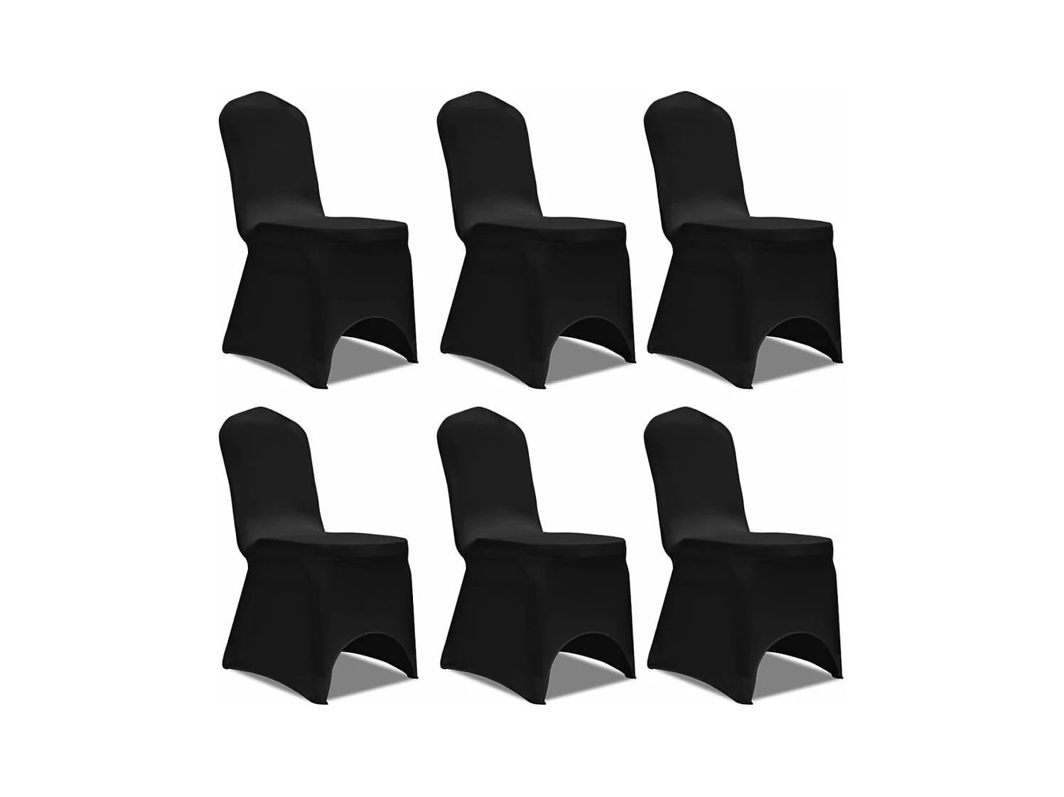 Housse extensible de chaise Noir 6 pcs FR727395
