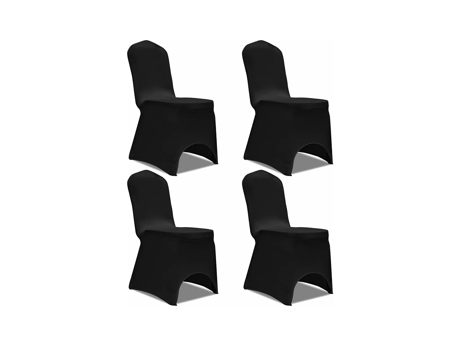 Housse de chaise extensible 4 pcs Noir FR535460