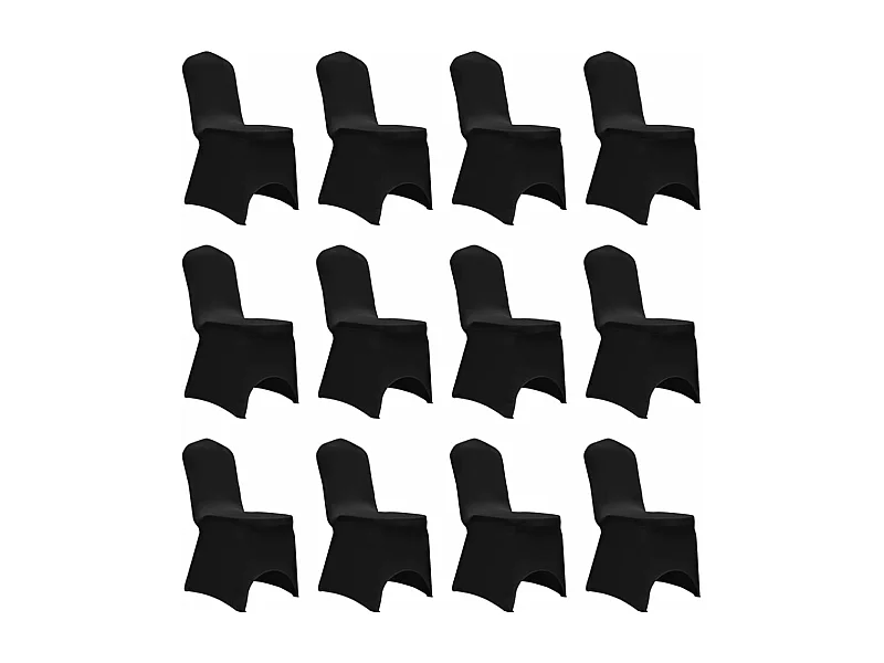 Capa para cadeira elástica 12 pcs preto PT121273