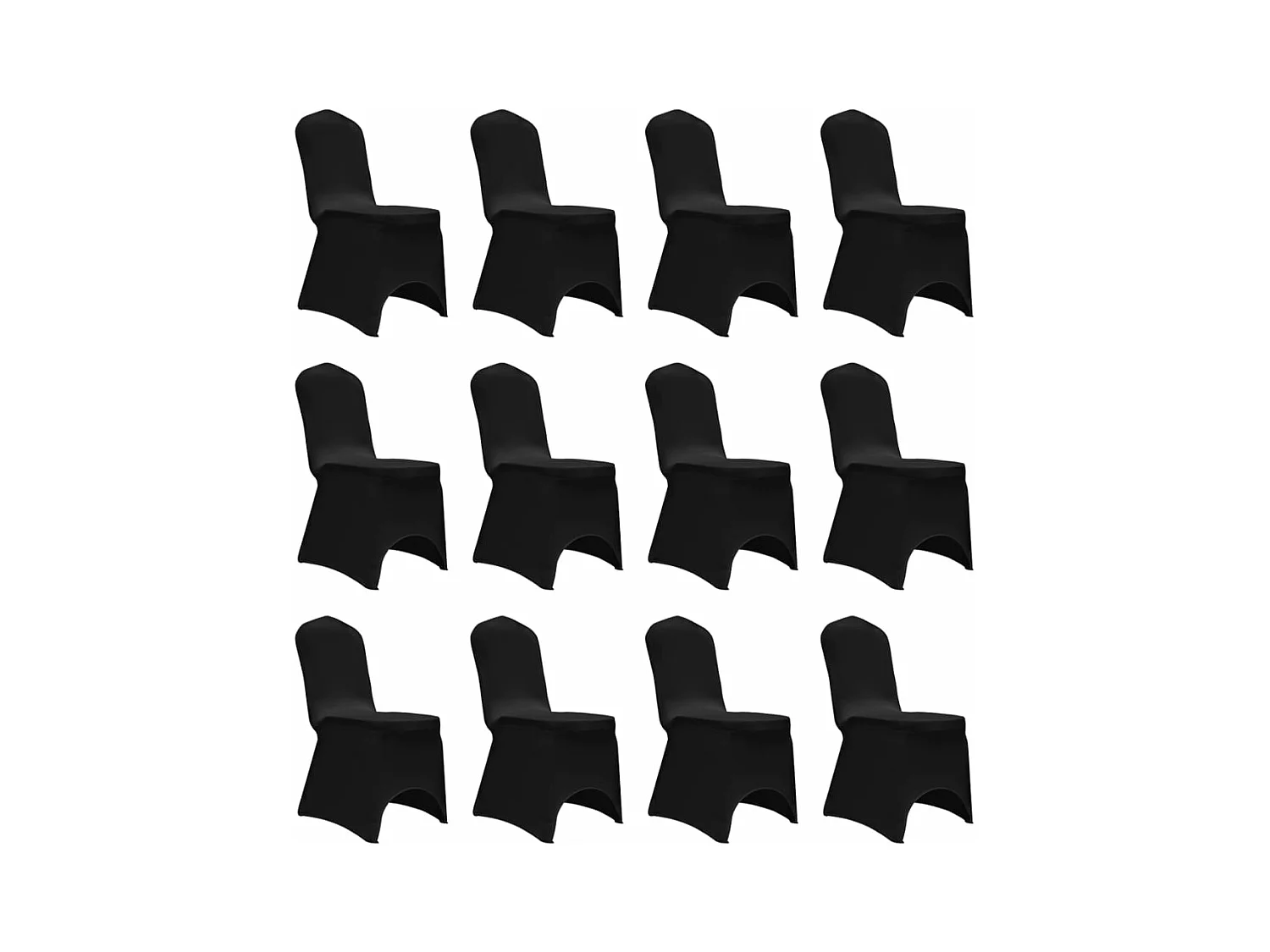 Housses élastiques de chaise Noir 12 pcs FR580192