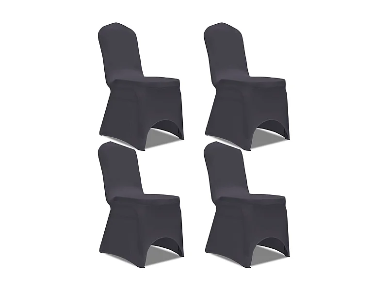 Housse de chaise extensible 4 pcs Anthracite FR219423