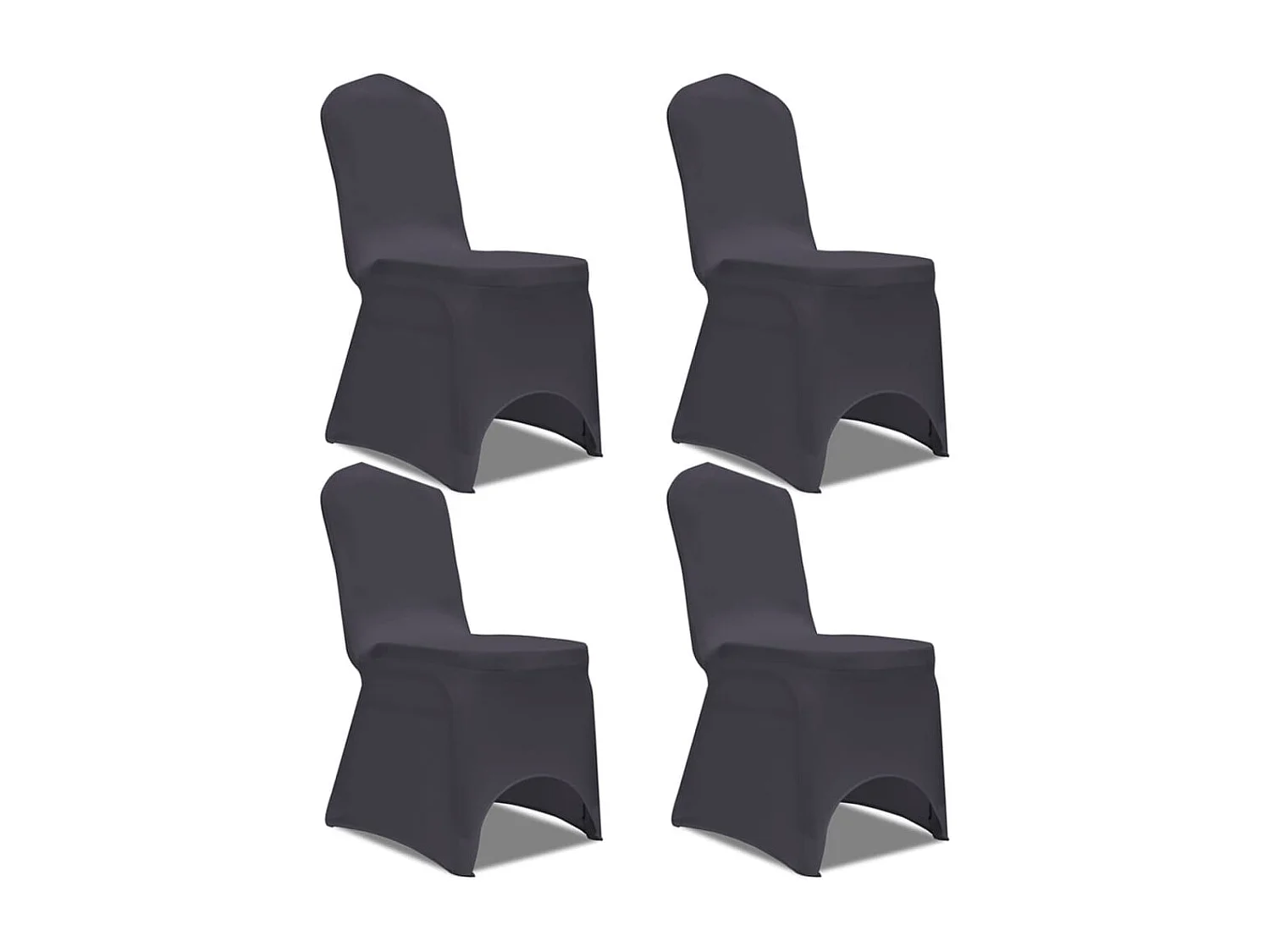 Housse de chaise extensible 4 pcs Anthracite FR219423