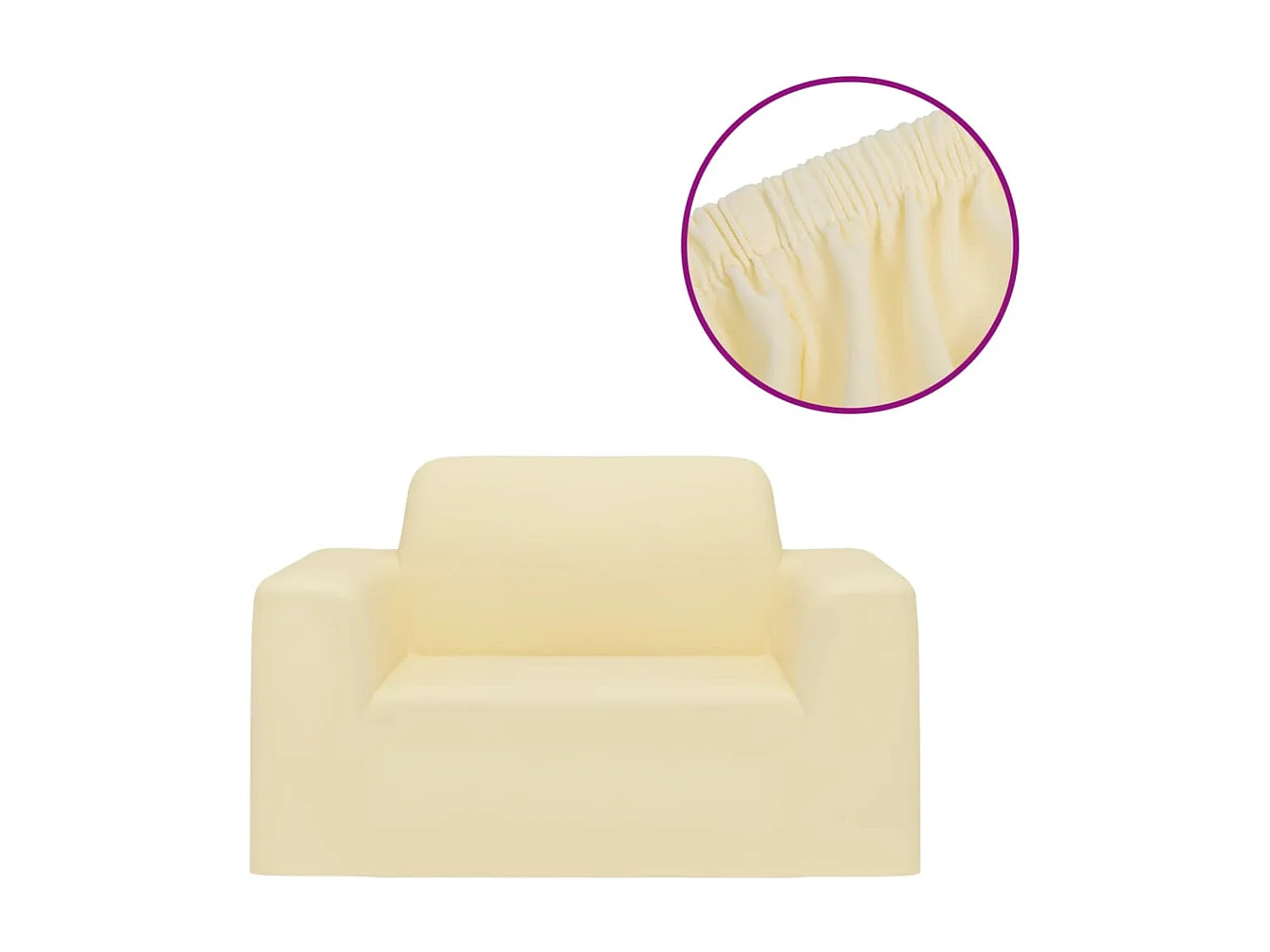 Housse extensible de canapé Crème Jersey de polyester FR955885