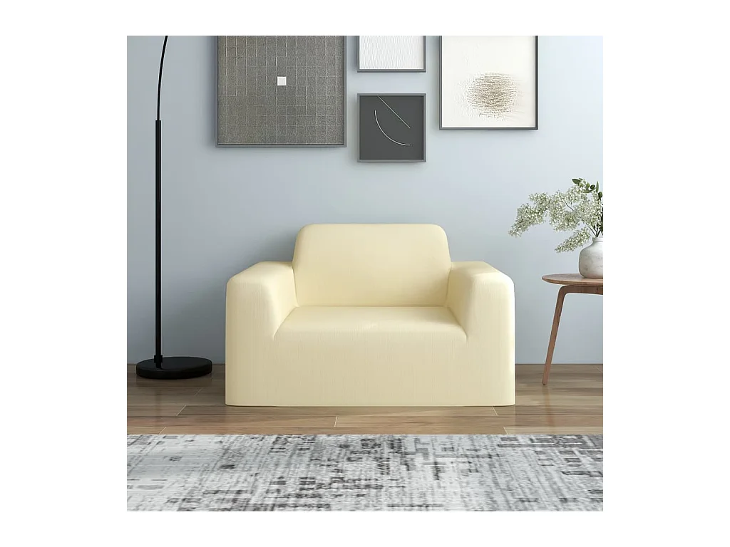 Housse extensible de canapé Crème Jersey de polyester FR955885