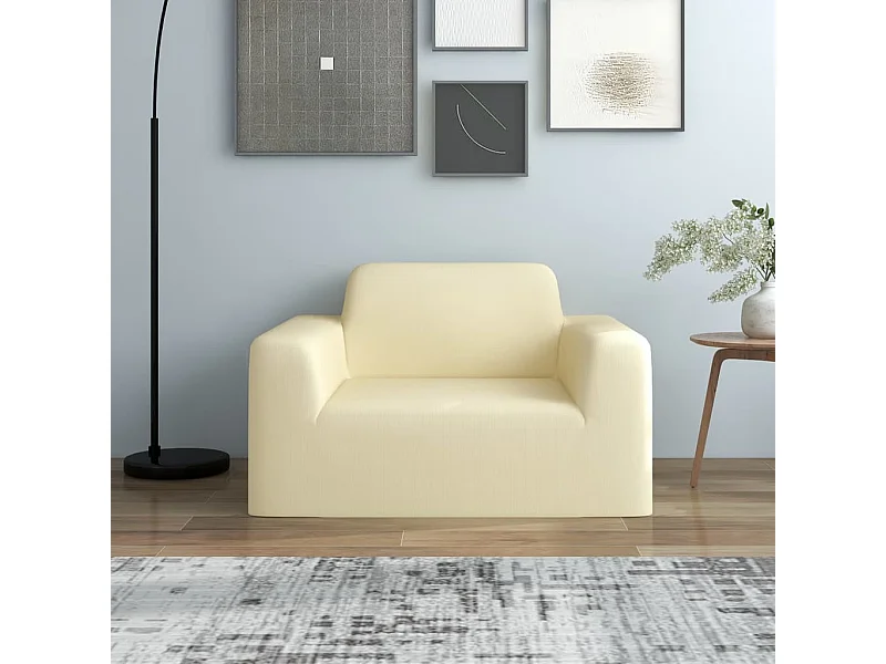 Housse extensible de canapé Crème Jersey de polyester FR955885