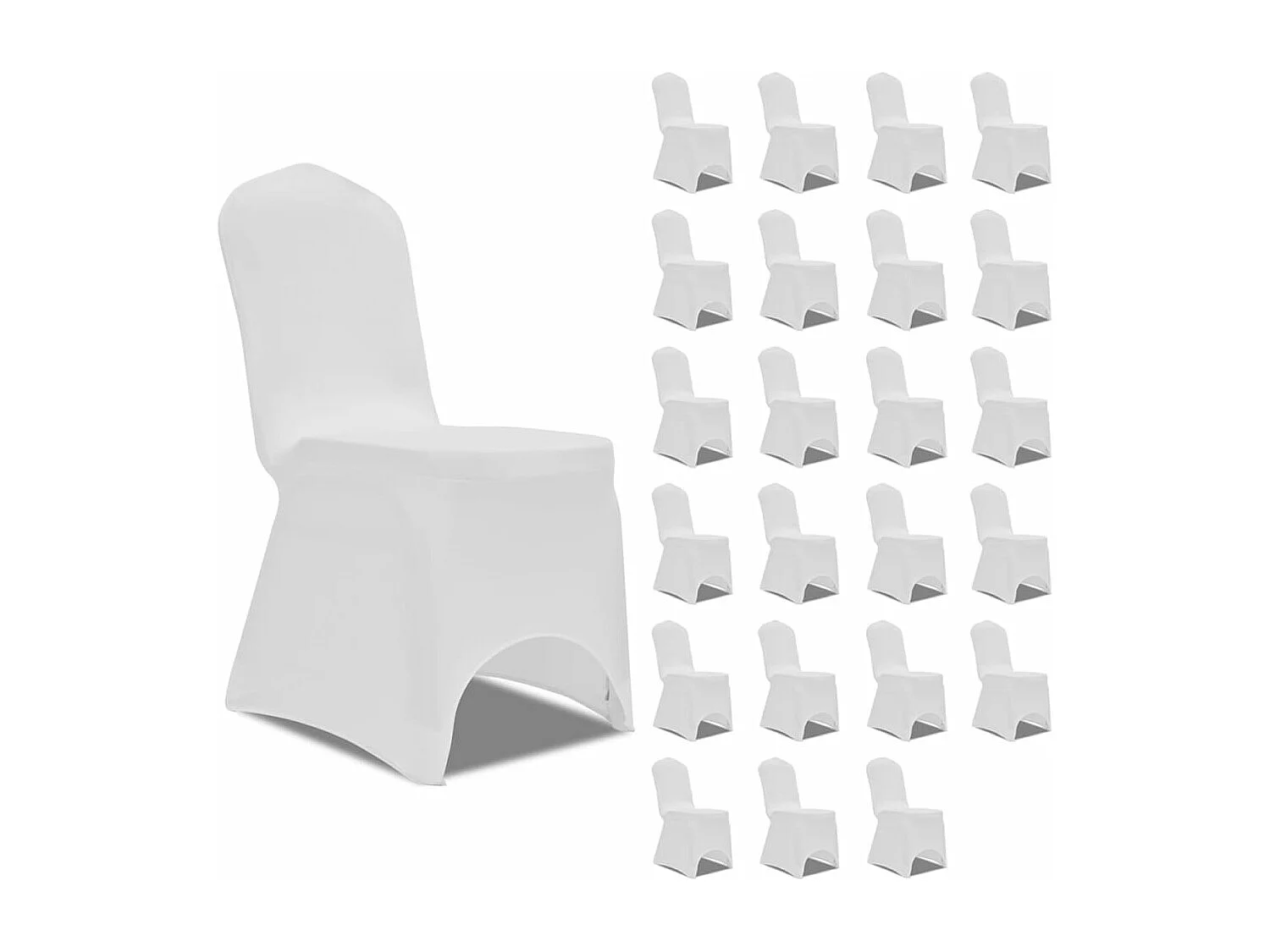 Funda de silla elástica color crema 24 unidades ES636810