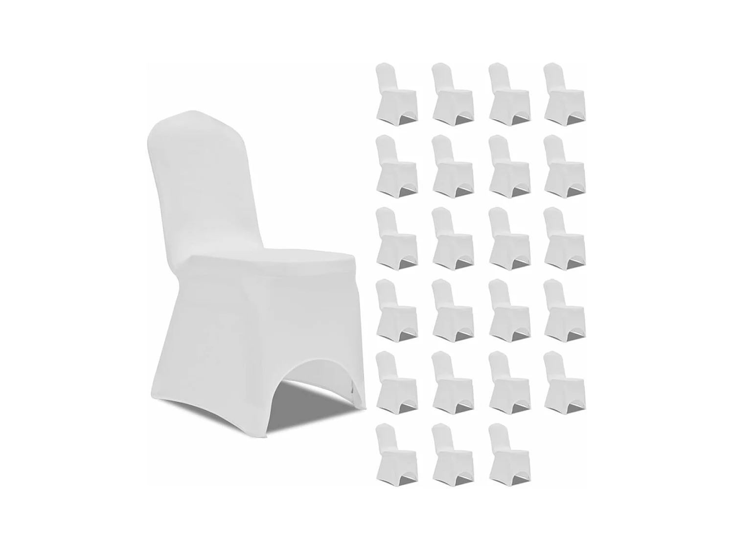 Housses élastiques de chaise Blanc 24 pcs FR193601