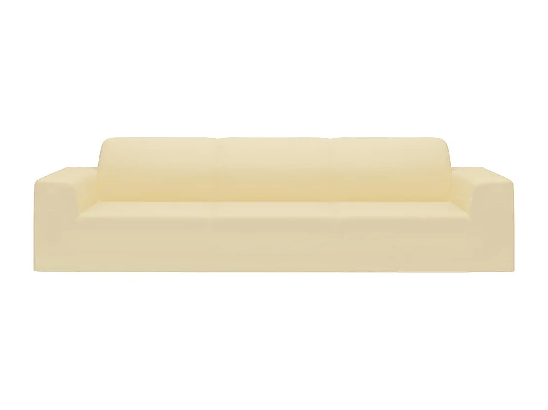 Housse extensible de canapé 4 places Crème Jersey de polyester FR731332