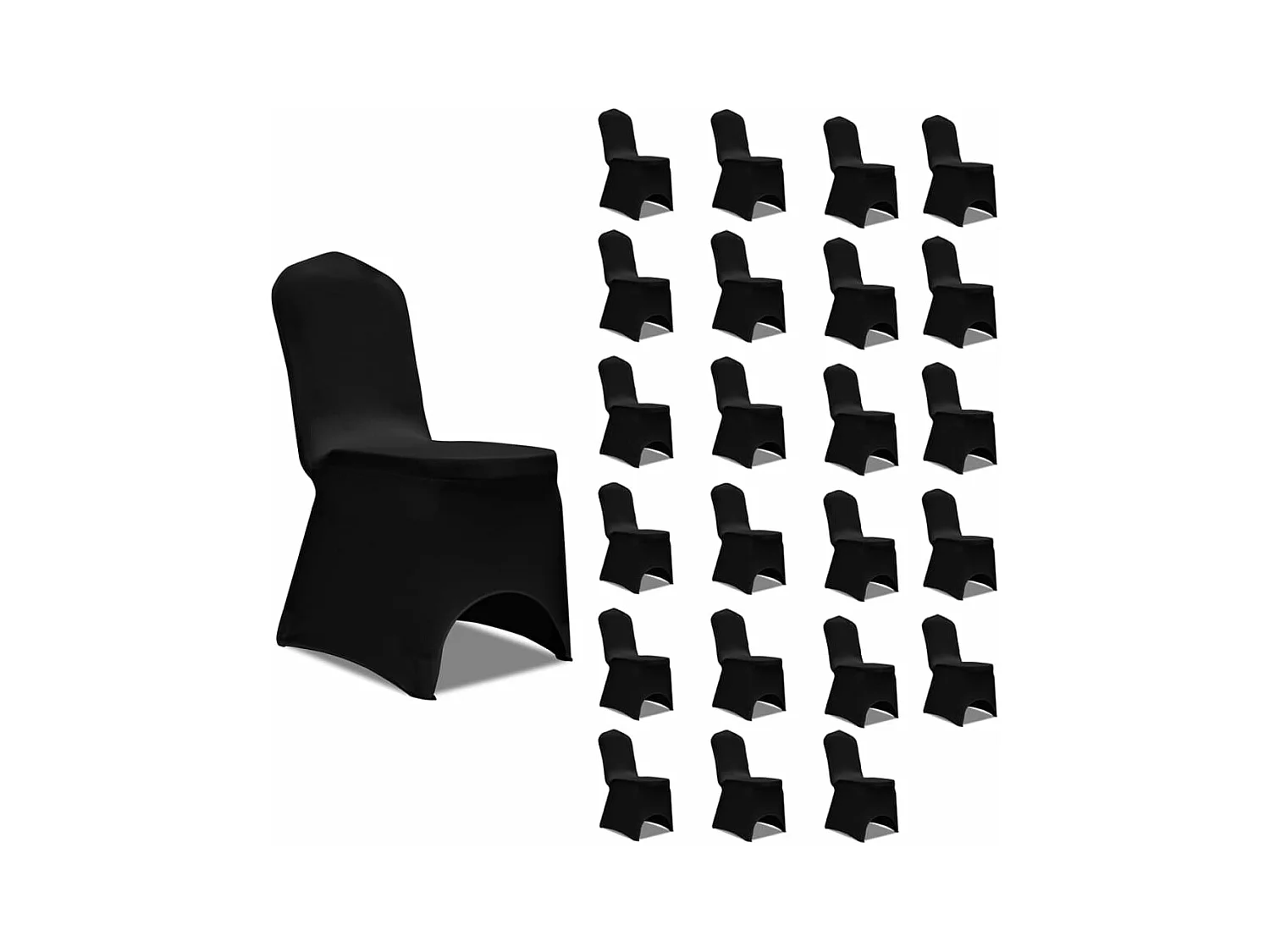 Housses élastiques de chaise Noir 24 pcs FR243225